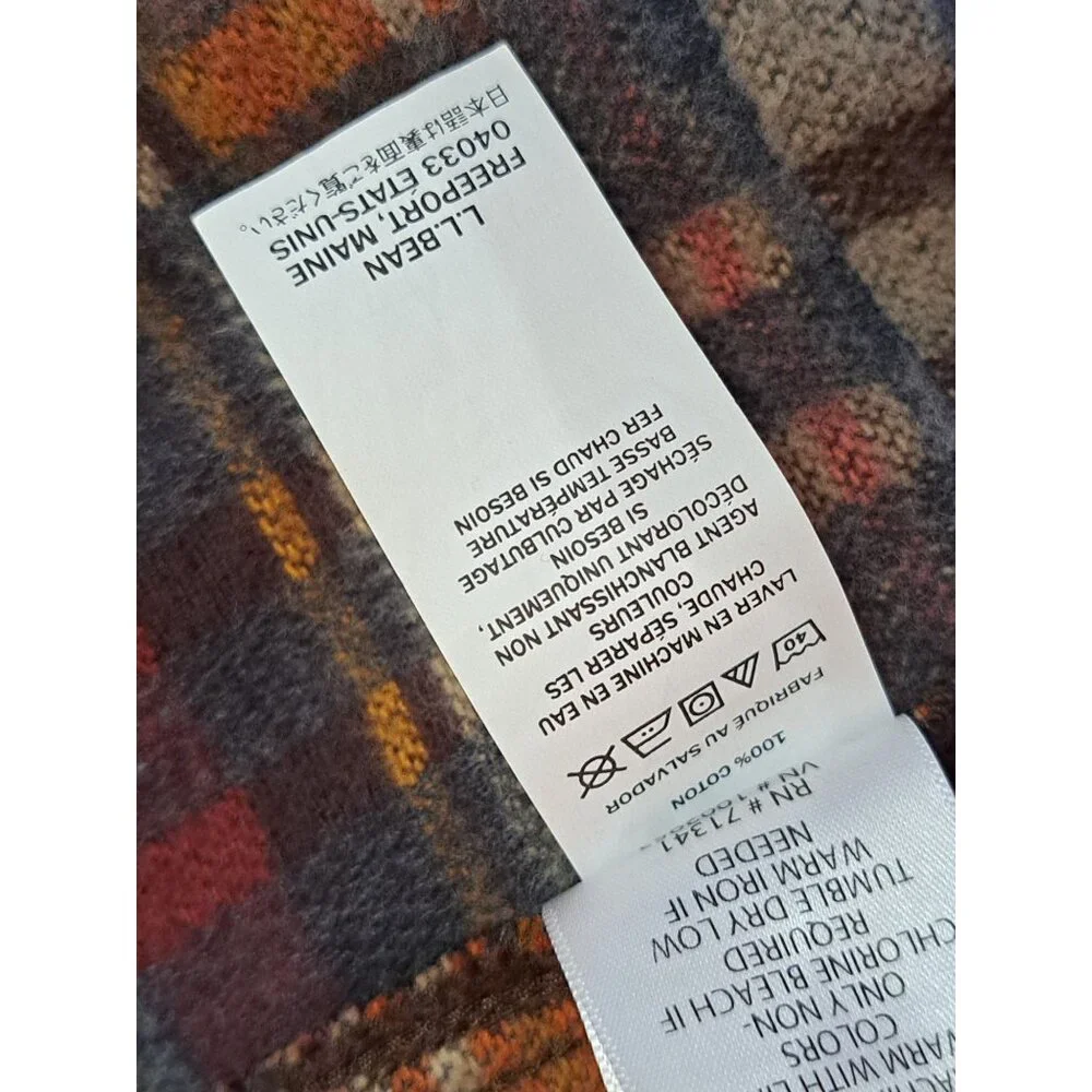 L.L. Bean Signature XS R Multicolor Plaid Button-Up Tunic Shirt Womens Long Slv - Picture 13 of 14
